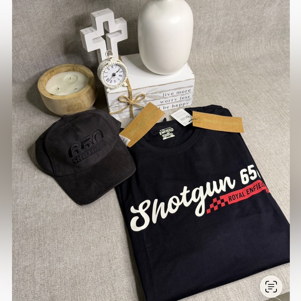 NWT Men’s Royal Enfield Shotgun 650 Shirt & Hat Bundle Motorcycle Merch